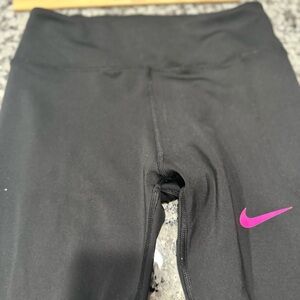 Nike Black Leggings with Pink Logo